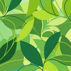 Green Leaf Abstract Pattern - A Fresh and Vibrant Design.