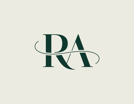 This logo features intertwining initials RA, designed in a modern and elegant style, perfect for personal branding or creative business identity.