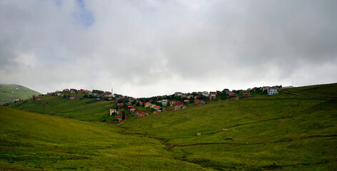 Obraz premium The Black Sea region in eastern Türkiye is famous for its high mountain plateaus, the most popular of which are the Uzungöl and Sultan Murat plateaus.01.08.2025, Trabzon,Türkiye