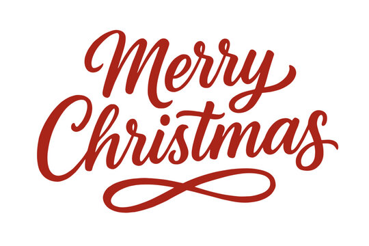Merry christmas calligraphy in elegant red script