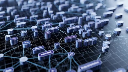 Complex network visualization showcasing global connections and data flow - Powered by Adobe