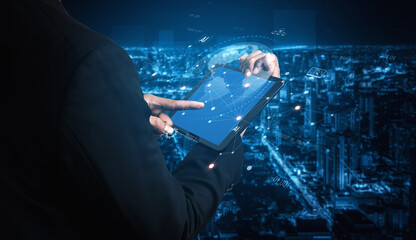 Global AI network showing connection between AI, global, and network elements across the digital world and data infrastructure Vouch