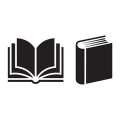 Open and Closed Book Icons Vector Set