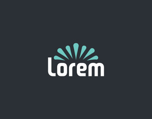 The logo showcases the word 'lorem' with an artistic representation of soft curves radiating, embodying creativity and modernity suitable for various industries. © june