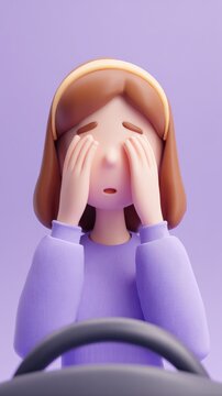 Tired driver, fatigue, exhaustion, sleepiness, driving safety, risk, danger.