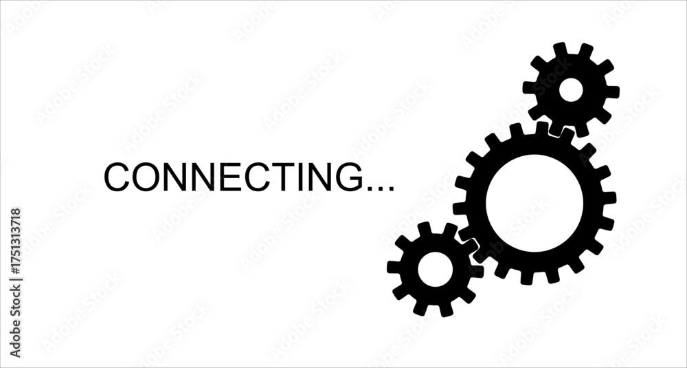 Wall mural system software update and upgrade concept. connecting process screen. vector illustration.