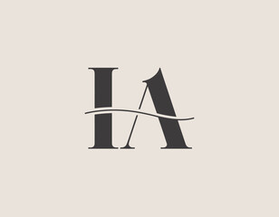 This elegant logo showcases the initials IA in a modern design, perfect for businesses seeking a sophisticated and memorable brand identity that stands out.