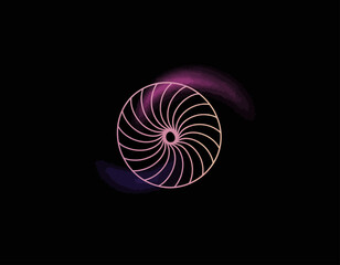 A captivating abstract swirl logo design featuring a dynamic spiral pattern in a colorful gradient, expressing energy, movement, and creativity in visuals.