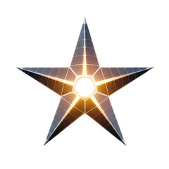 Futuristic Illuminated Star on transparent background