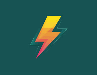 This image features a striking lightning bolt design, showcasing a gradient of yellow and pink, symbolizing energy, creativity, and dynamic movement in modern graphics.