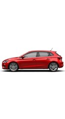 Sleek Red Hatchback - A Modern Automotive Design.