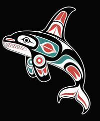 Northwest Coast Orca Native American Totem Killer Whale © Idriss66