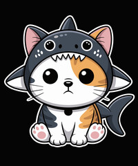 Cat in Orca Costume Graphic