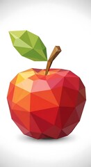 Geometric Apple Illustration - Modern Design with Vibrant Colors and Sharp Angles.