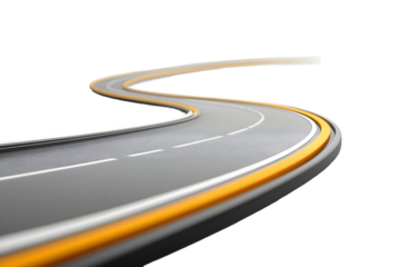 Curved highway segment floating in mid-air design for infrastructure and architecture projects