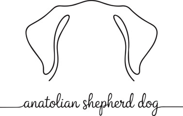 Anatolian Shepherd Dog Minimalist Line Art Illustration