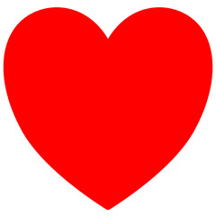 Corazón rojo sólido. Símbolo universal de amor y afecto en formato PNG.