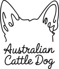 Australian Cattle Dog Minimalist Line Art