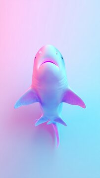 Vibrant Shark in Neon Light - A Captivating Underwater Scene.