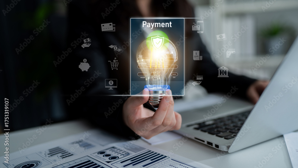 Wall mural secure online payments ensure smooth e-commerce with safe transactions, digital payment systems, and