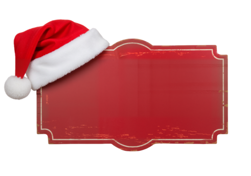 Rustic Red Sign with Santa Hat – Festive, Vintage Holiday Charm

 - Powered by Adobe