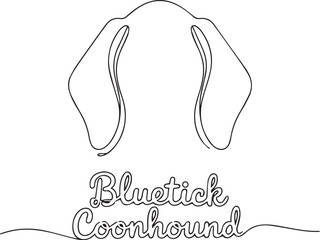 Bluetick Coonhound Line Art Illustration