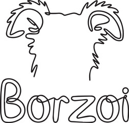 Borzoi Dog Breed Line Art Illustration - Elegant Minimalist Design