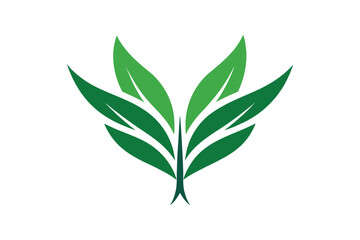 Obraz premium Sugar cane leaf shaped into wing like symbol