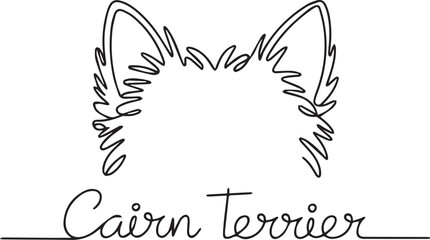 Cairn Terrier Minimalist Line Art Illustration