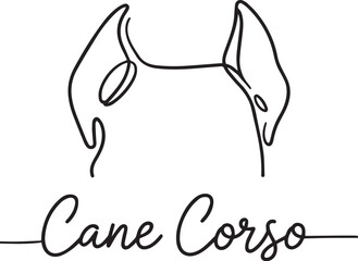 Minimalist Cane Corso Dog Line Art
