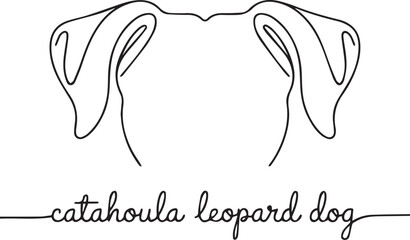 Minimalist Catahoula Leopard Dog Line Art Illustration