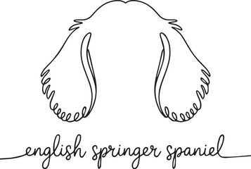 English Springer Spaniel Line Art Minimalist Design