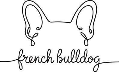 Minimalist French Bulldog Line Art