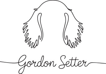 Gordon Setter Dog Line Art, Minimalist Pet Design