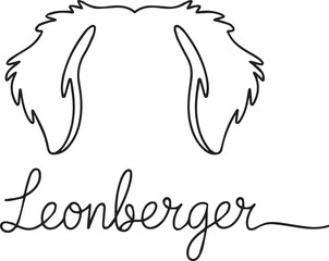 Leonberger Dog Breed Line Art Illustration