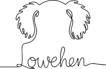Lowchen Dog Breed Minimalist Line Art