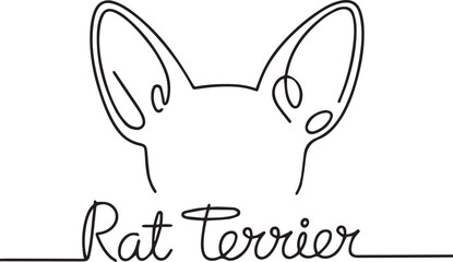 Rat Terrier Minimalist Line Art Logo Design