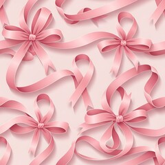 Pink Ribbon Pattern for Breast Cancer Awareness Month.