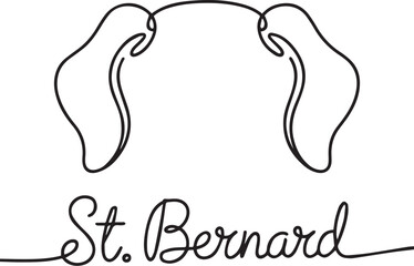 St. Bernard Dog Breed Line Art