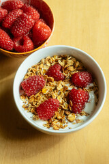 Healthy Breakfast Yogurt Granola Raspberries 