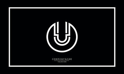 Alphabet letters U or UU logo monogram