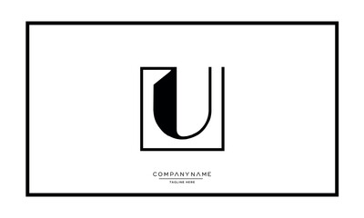 Alphabet letters U or UU logo monogram
