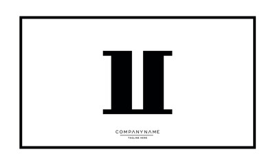 Alphabet letters U or UU logo monogram