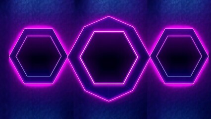 neon hexagon fusion in dark digital space with glowing outlines and layered energy motion effects