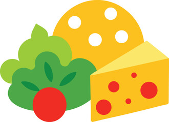 cheese salad clip art on transparent background
