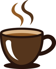 coffee cup with steam clip art on transparent background