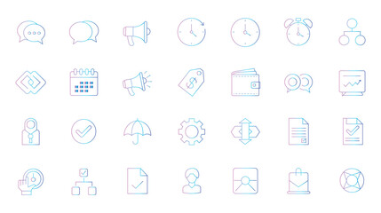 Vector art of set of business and finance icons