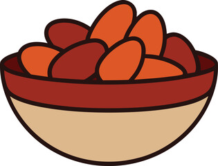 nut mix bowl clip art on transparent background