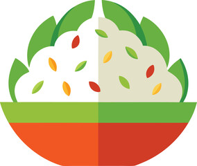 rice salad clip art on transparent background