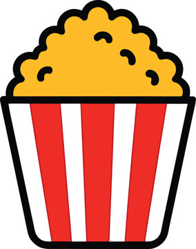 popcorn in red striped container clip art preview